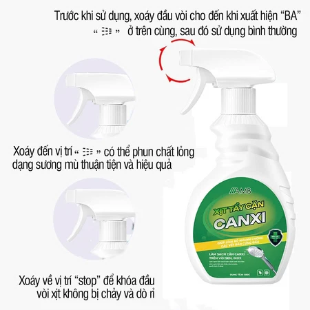 Lưu ý khi dùng xịt cặn AMB