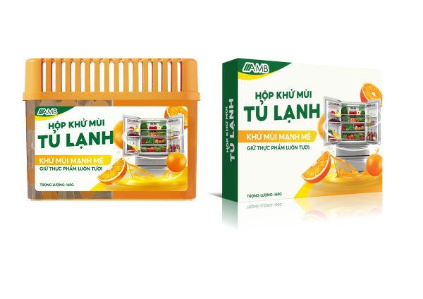 Hộp khử mùi tủ lạnh AMB tinh dầu cam tự nhiên