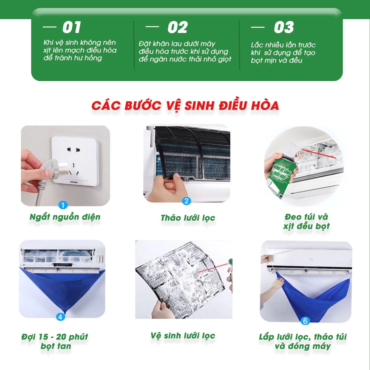 Các bước vệ sinh điều hoà